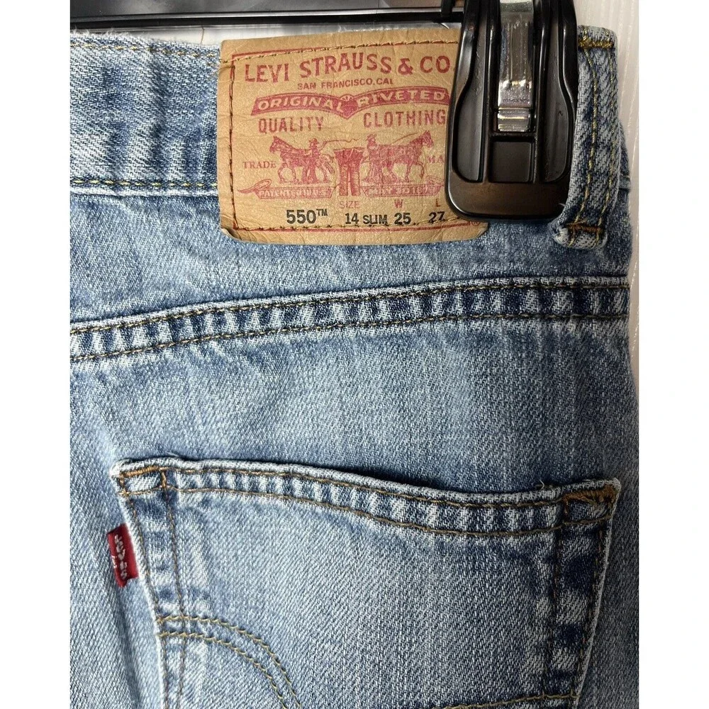 Levi's 550 Youth Boys Slim Relaxed Fit Denim Jeans - Blue Size 14 Slim
